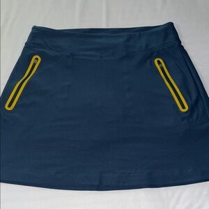Nike Women's Navy Skirt with Yellow Zipper Accents